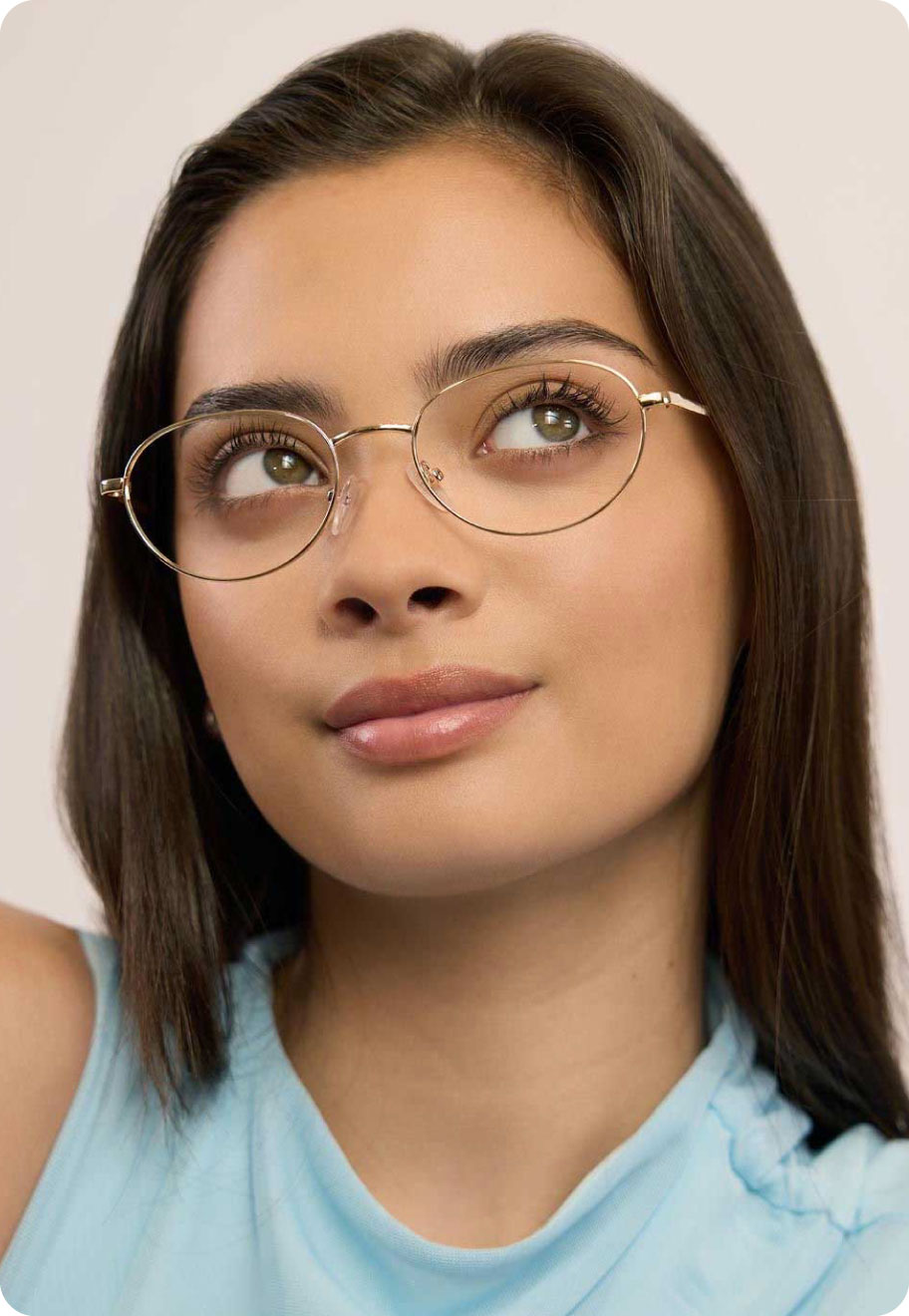 Monture de lunettes optiques rondes/ovales en métal de Sienne.