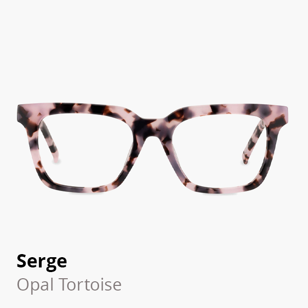 Serge optical frame in Opal Tortoise.