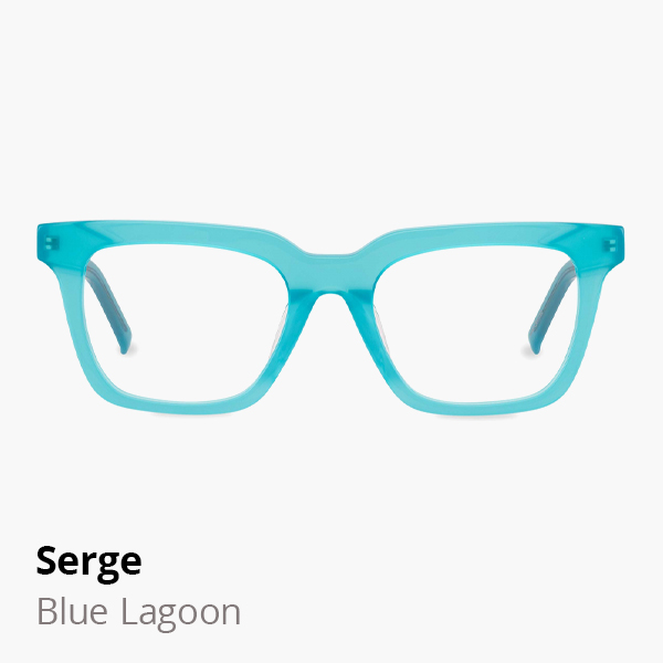 Serge optical frame in Blue Lagoon.
