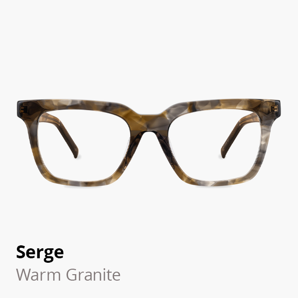 Serge optical frame in Warm Granite.