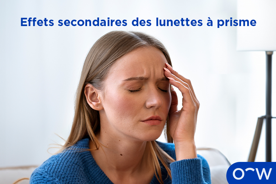 Une femme aux yeux clos, portant sa main à son front, indiquant un mal de tête.