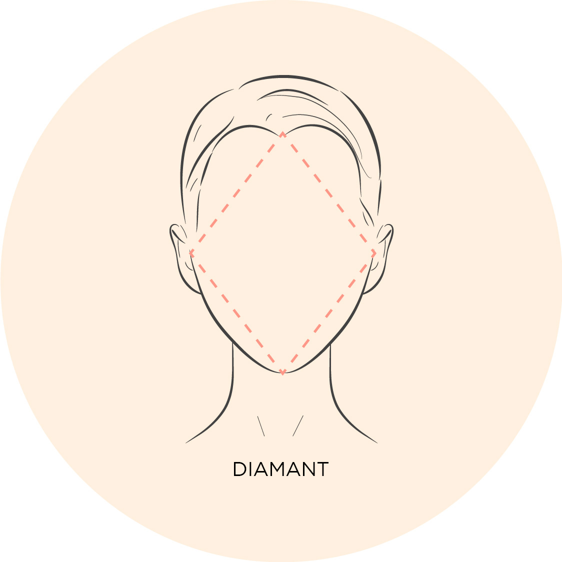Croquis de visage en diamant