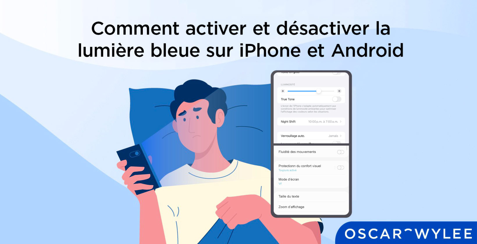 Éteindre la lumière bleue sur mon appareil