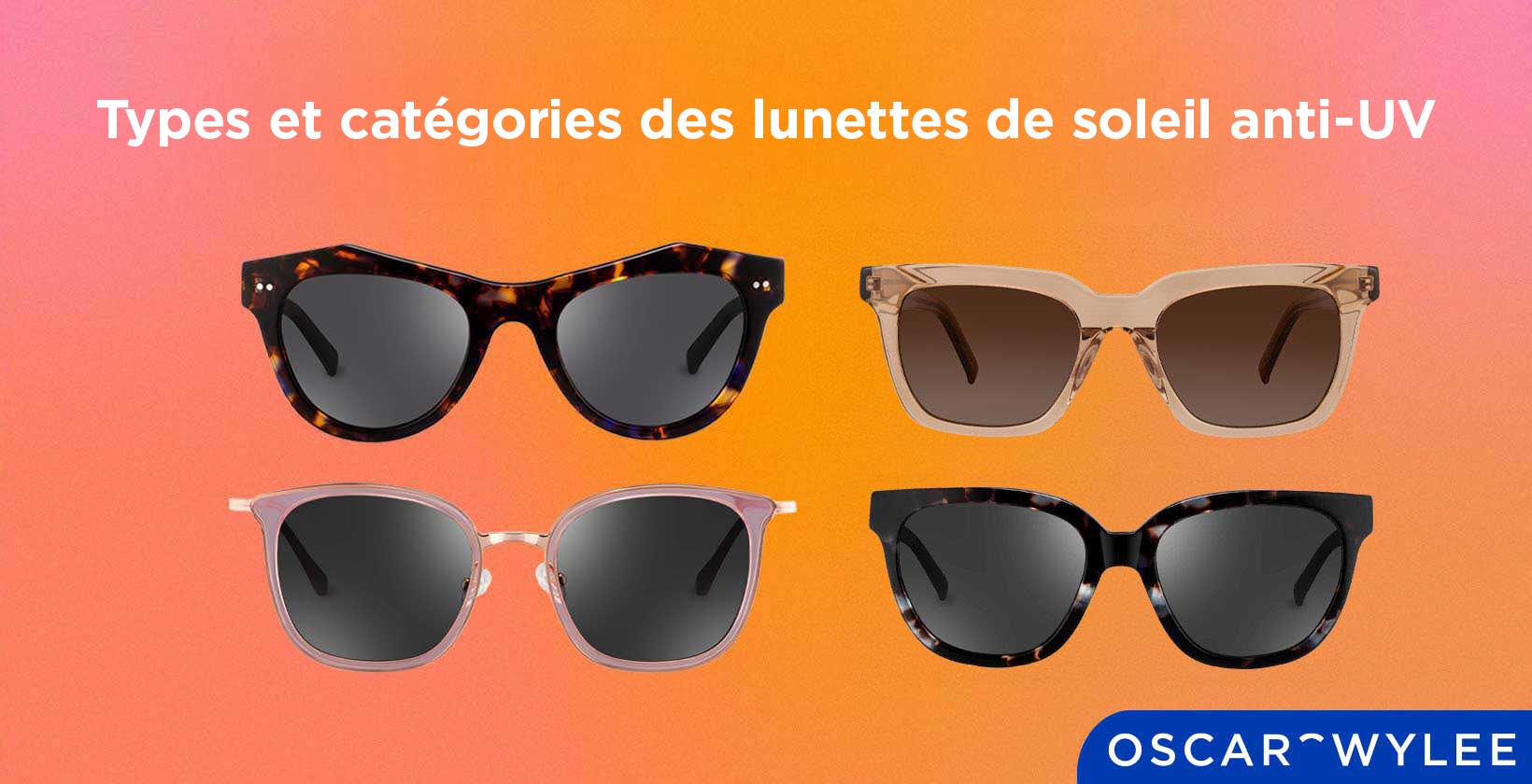 Les types et les catégories des lunettes de soleil anti-UV