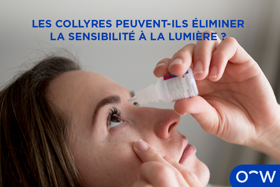 Une femme utilisant des collyres