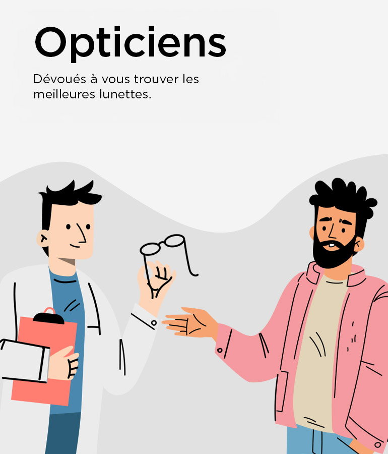 Des opticiens dédiés pour vous trouver les meilleures lunettes.