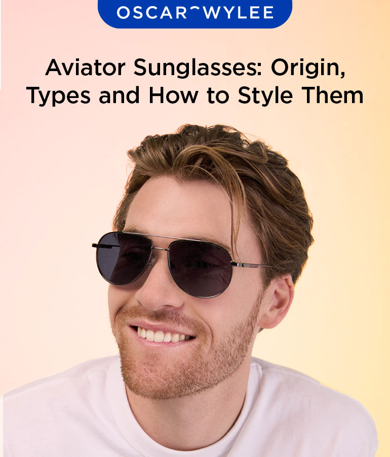 Classic aviator sunglasses with mirrored lenses