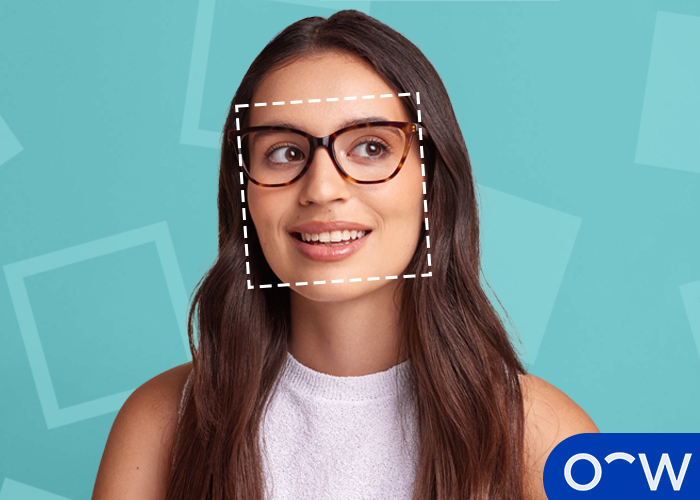 Square face model photo