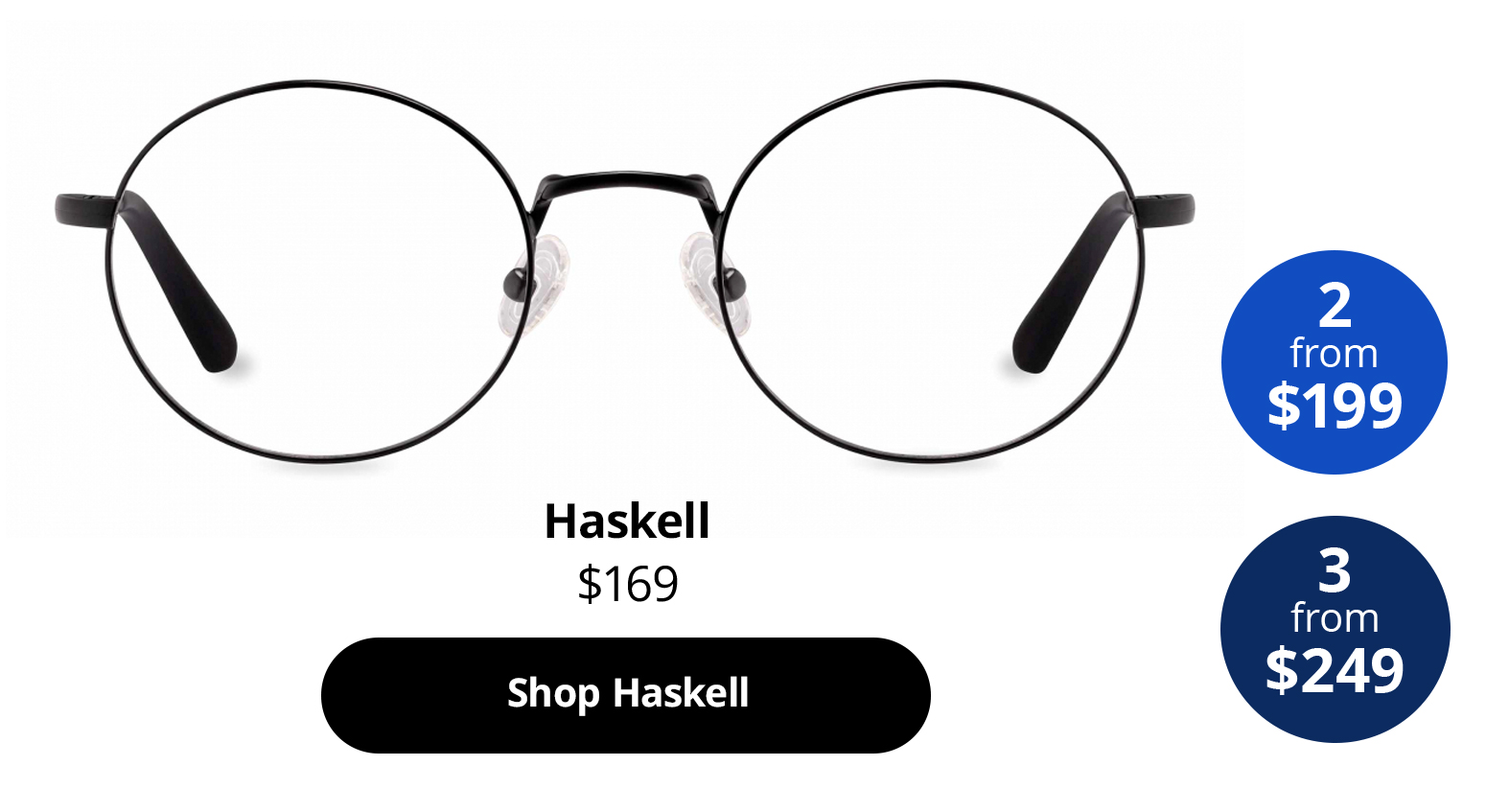 Haskell optical glasses in Black Matte