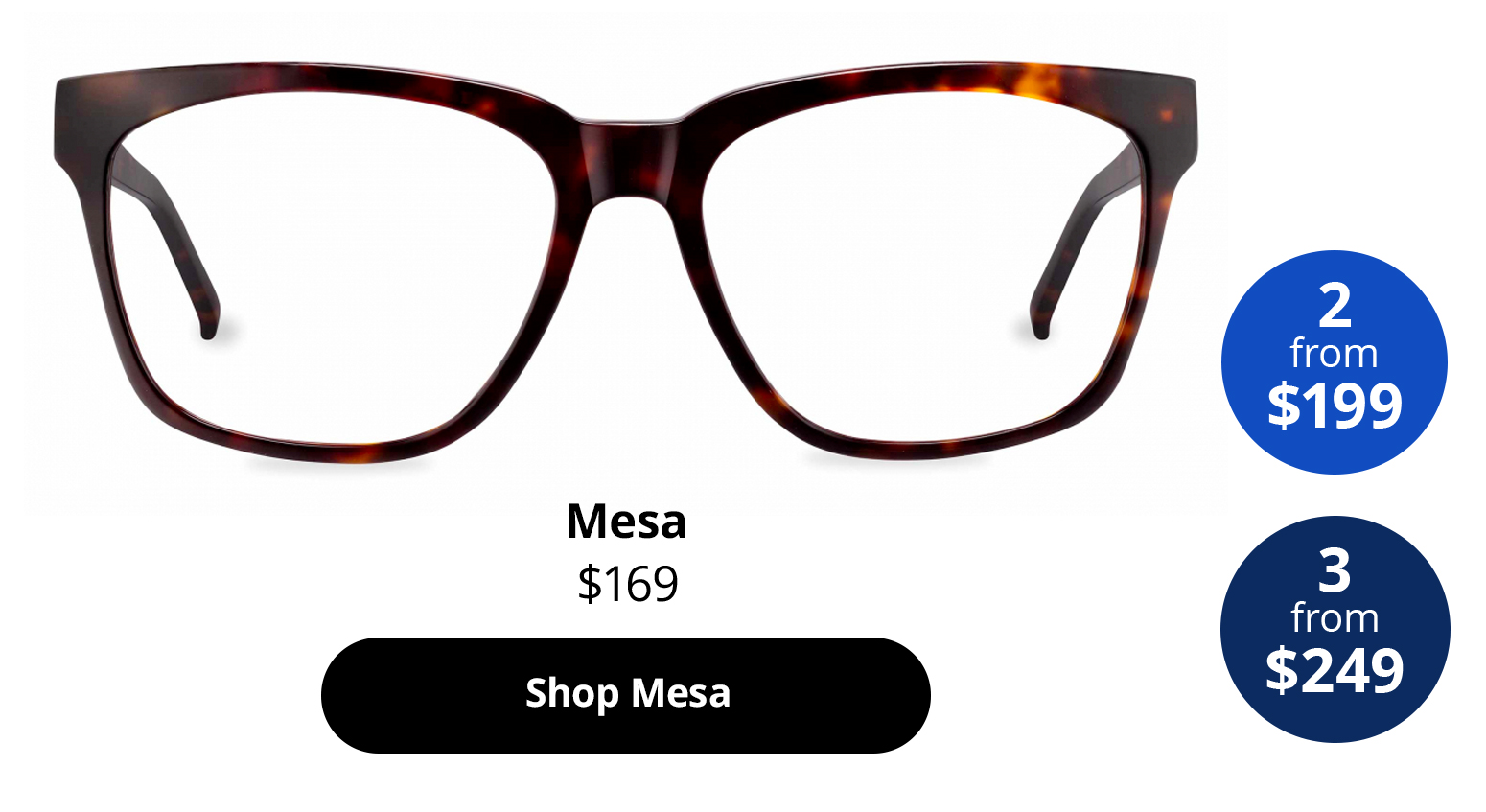 Mesa optical glasses in Auburn Tortoise
