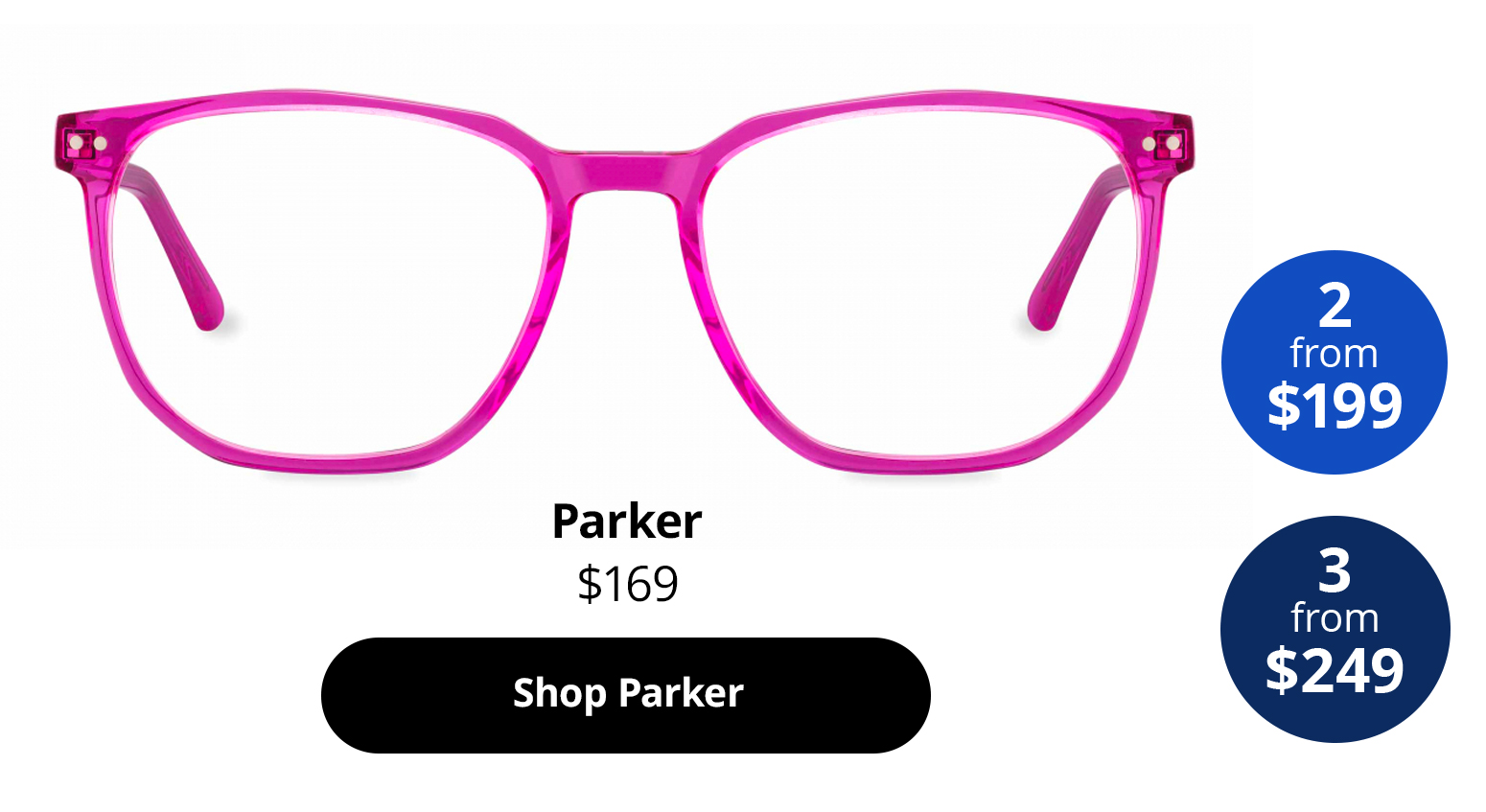 Parker optical glasses in Electric Pink