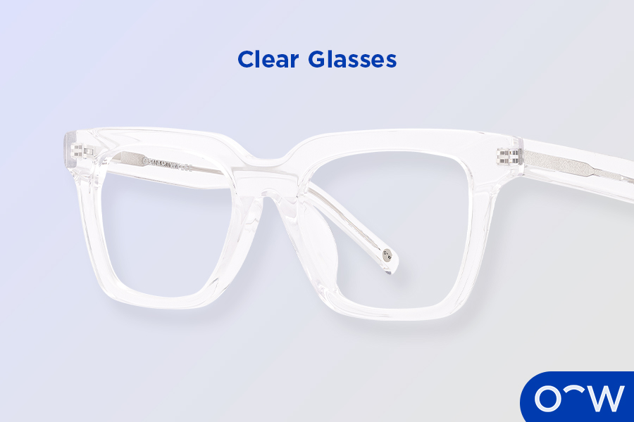 A pair of clear glasses