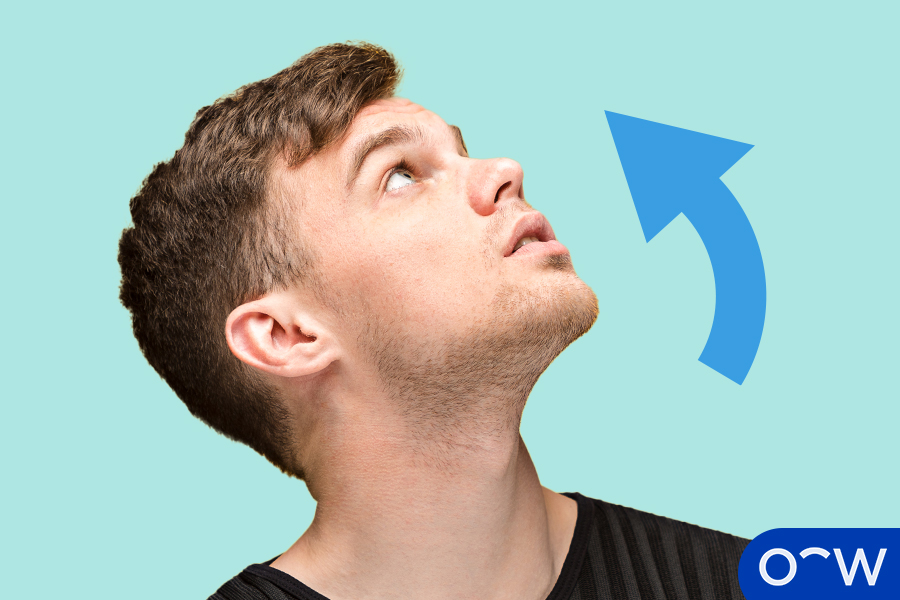 Lean your head back a little