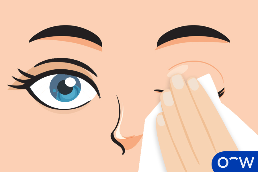 Wipe off the excess with a clean tissue