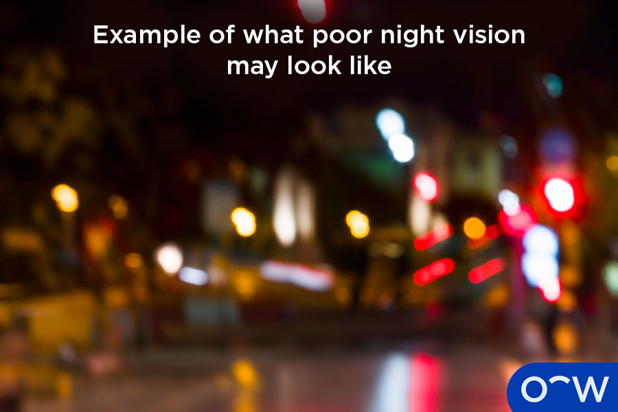 Example of what poor night vision may look like