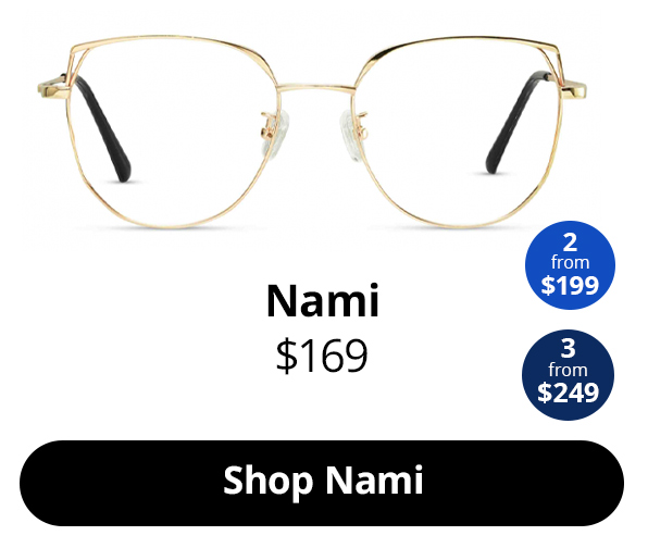 Nami optical gold glasses frame.