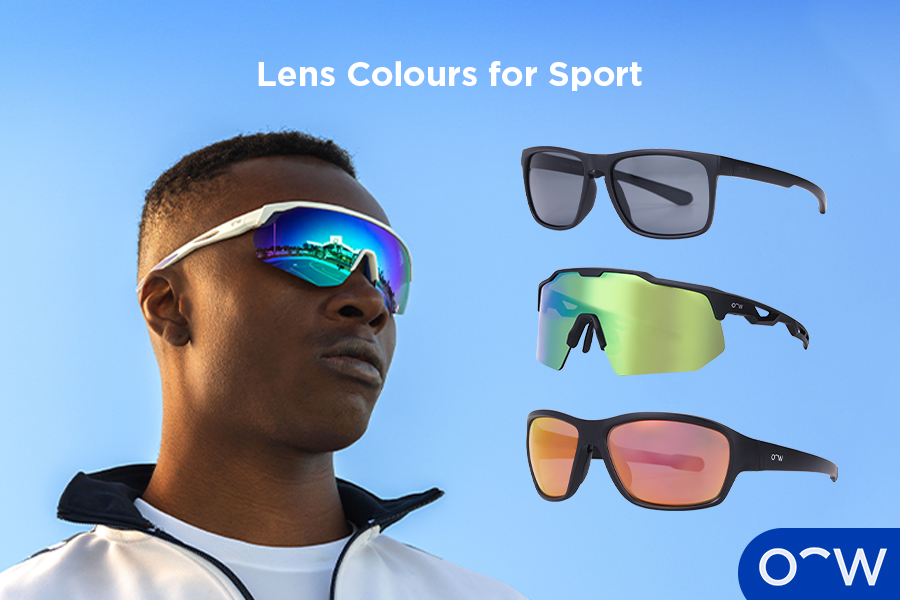 Oscar Wylee Active Collection sports sunglasses with different lens colours.