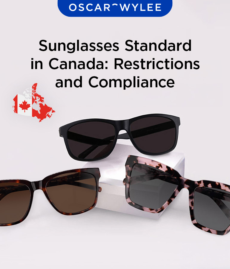 Sunglasses with UV protection meeting Canadian safety standards