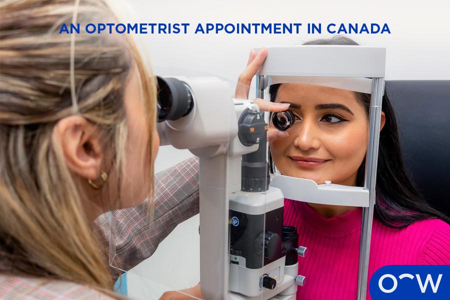 An optometrist appointment in Canada