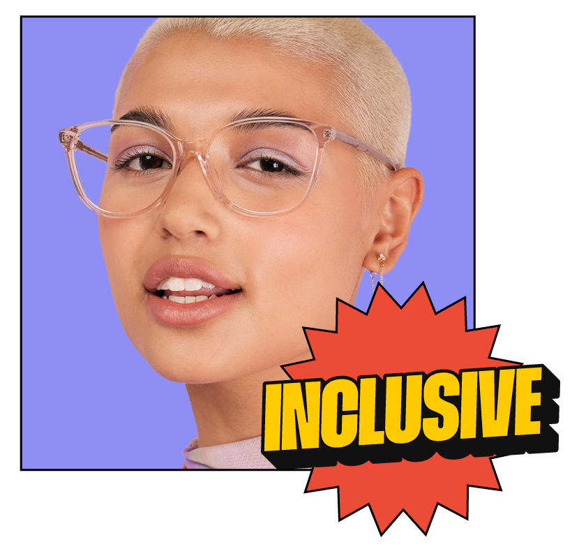 Female wearing Oscar Wylee Poppy glasses in the colour Violet Sun