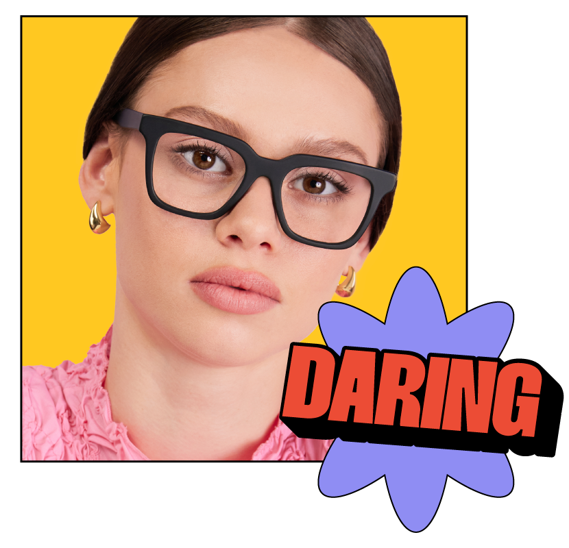Female wearing Oscar Wylee Evie glasses in the colour Clear Crystal