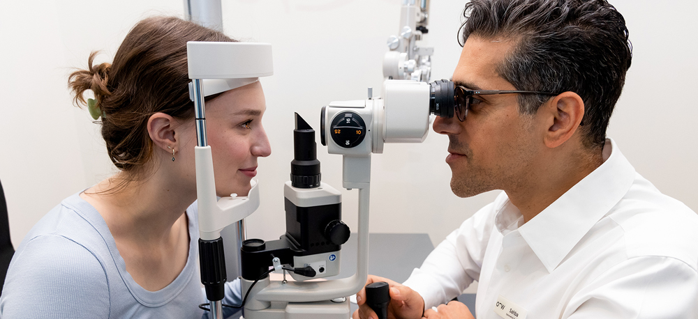 Man getting an eye test