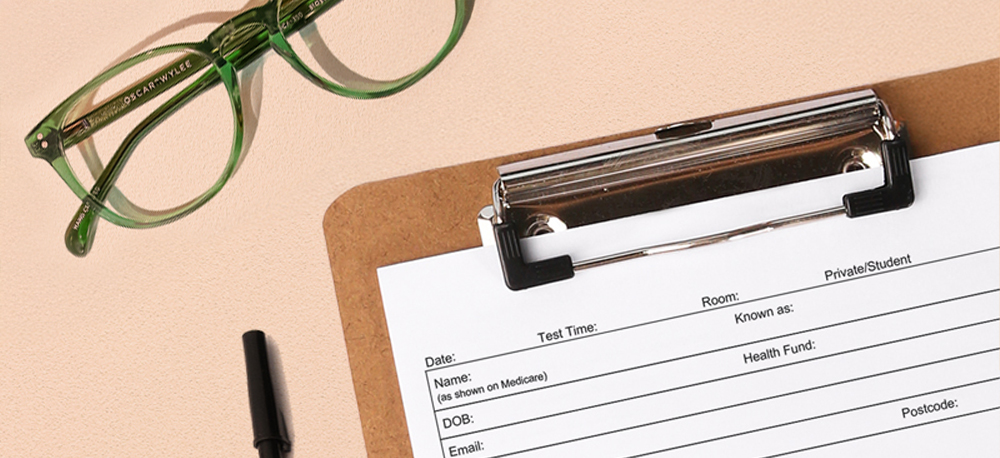 Prescription pad and glasses